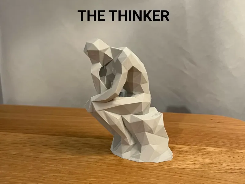 Low Poly Thinker Statue