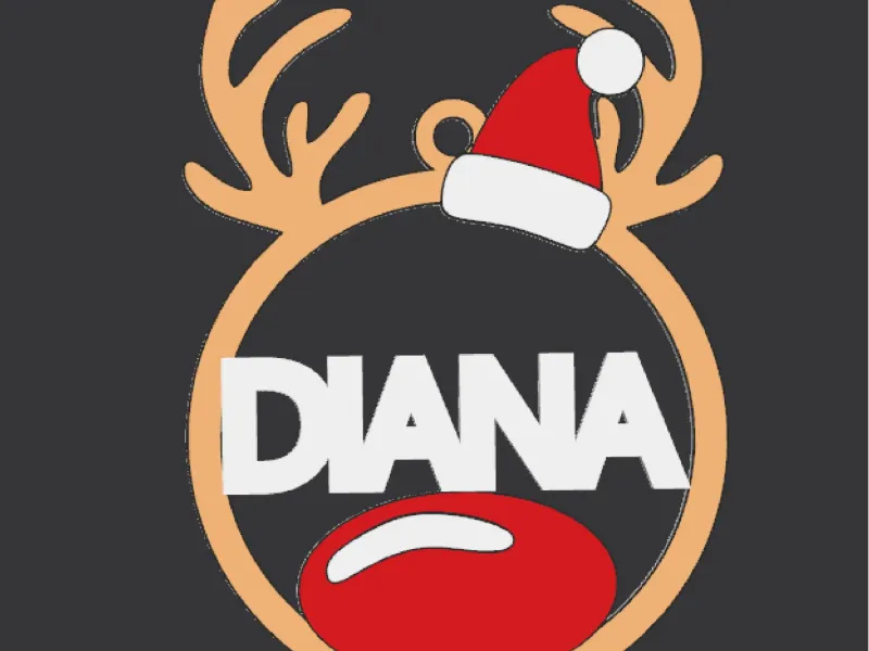 Personalized Christmas Ornament, Name Diana