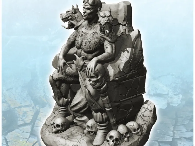 Hades Pluto pe tron cu capete de Cerberus (6) - miniatură