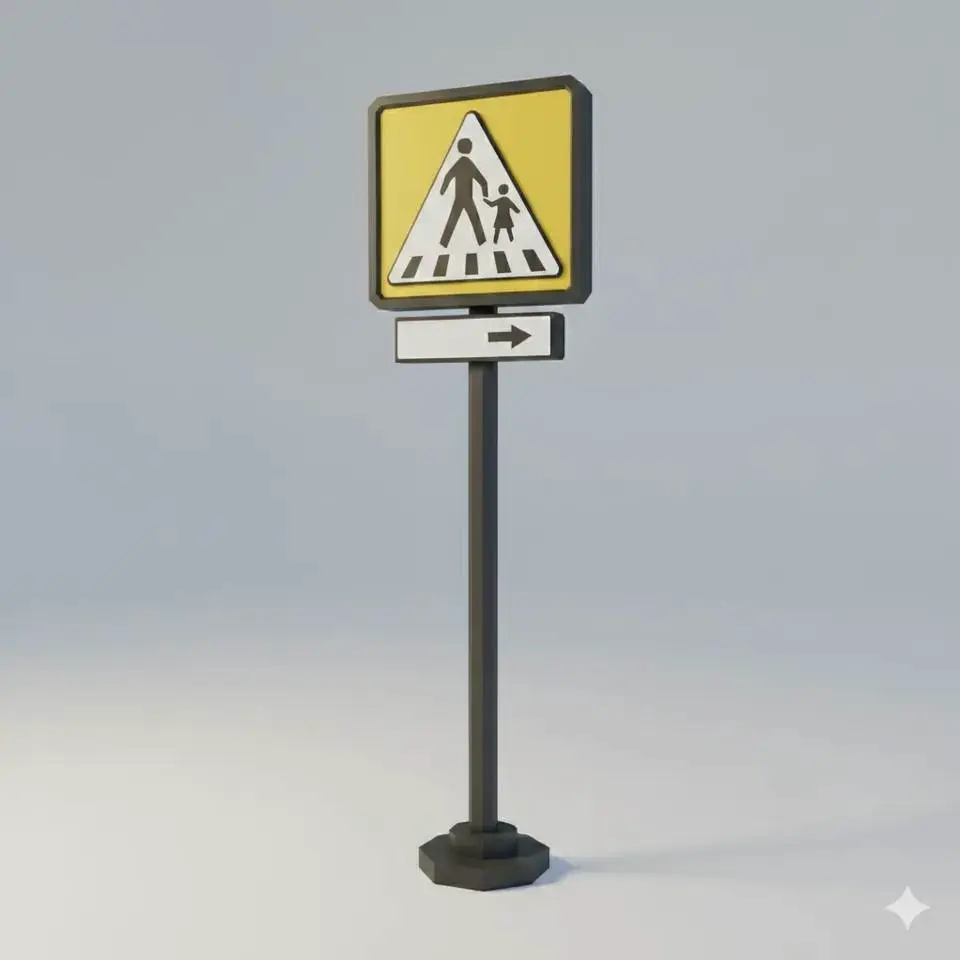 Low Poly Crossing Sign