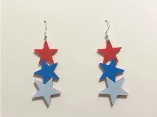 Earring star pendant tree color