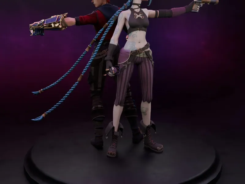 Jinx League of Legends & Vi Figure