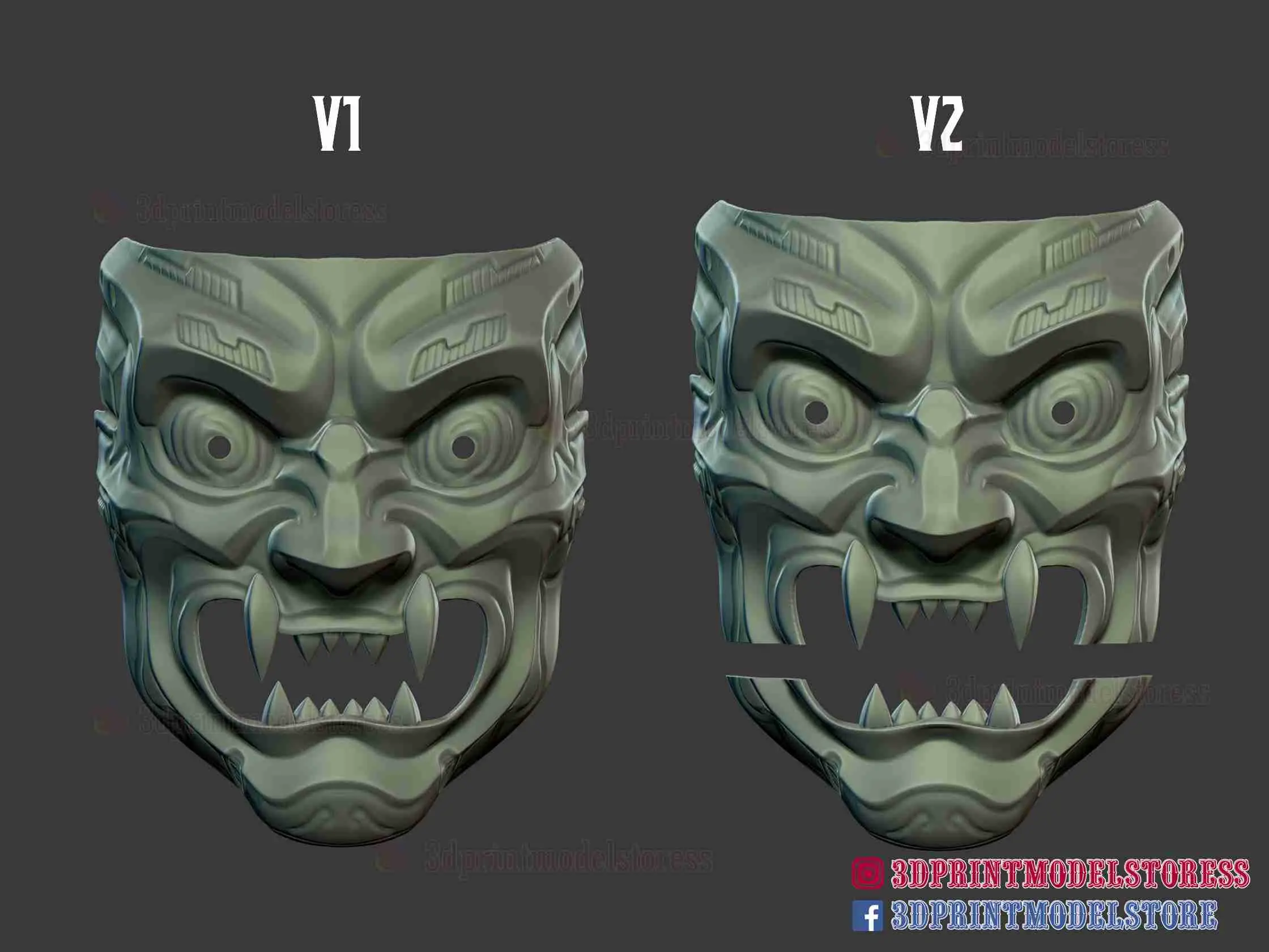Cyborg Oni Samurai Mask - Demone Kitsune giapponese