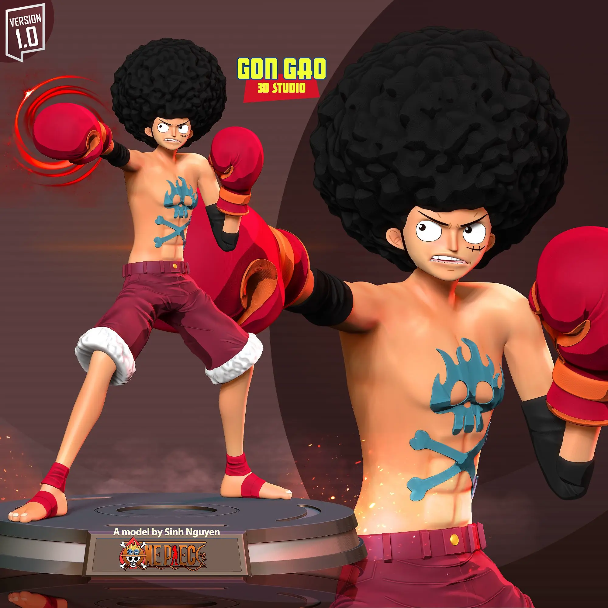 Afro Luffy - Fanart de One Piece