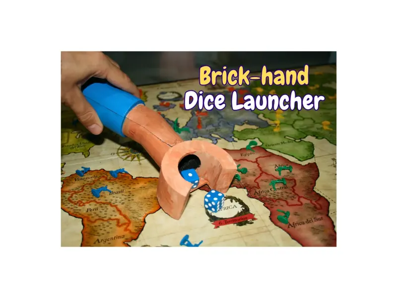 Brick hand dice launcher