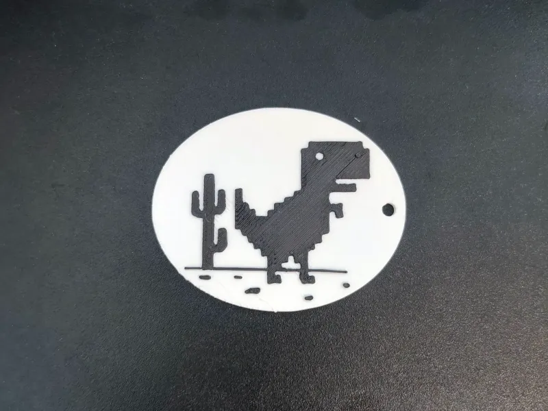 Chrome dino keychain