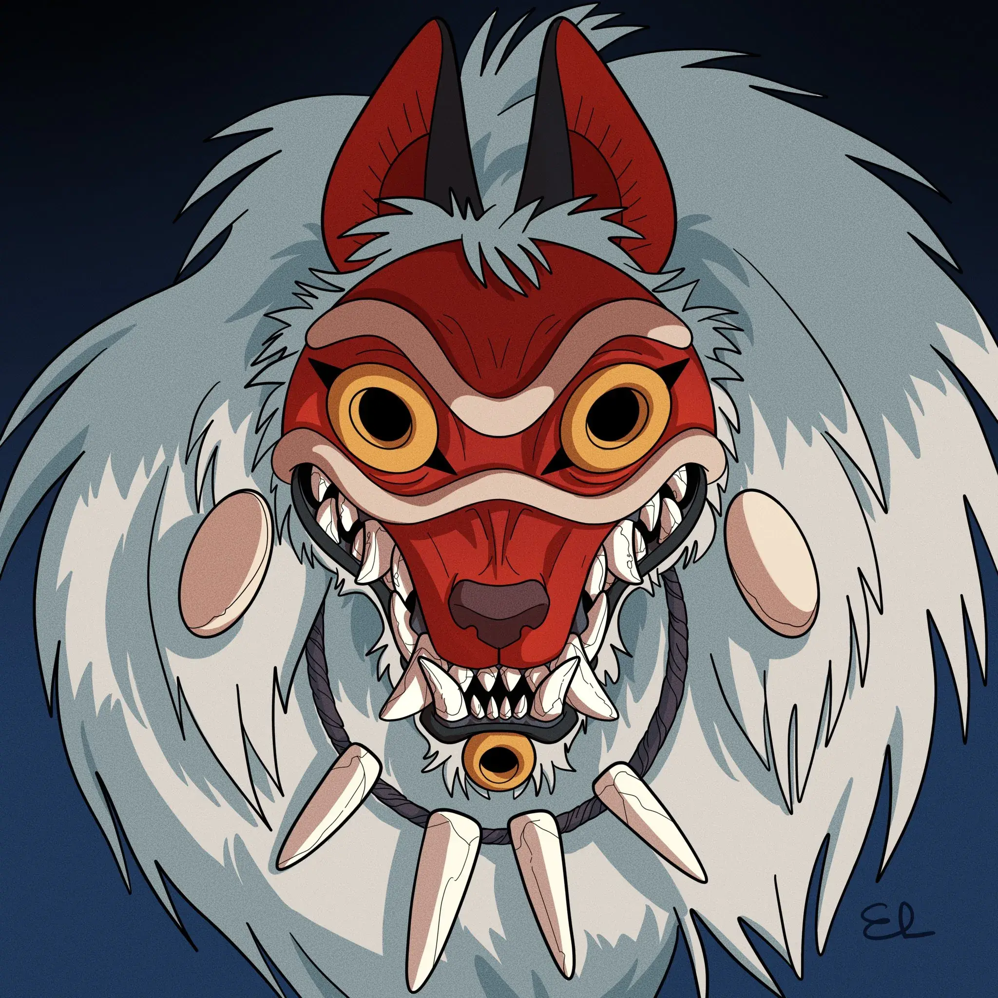 Masque de loup articulé San - Princesse Mononoke (1997)