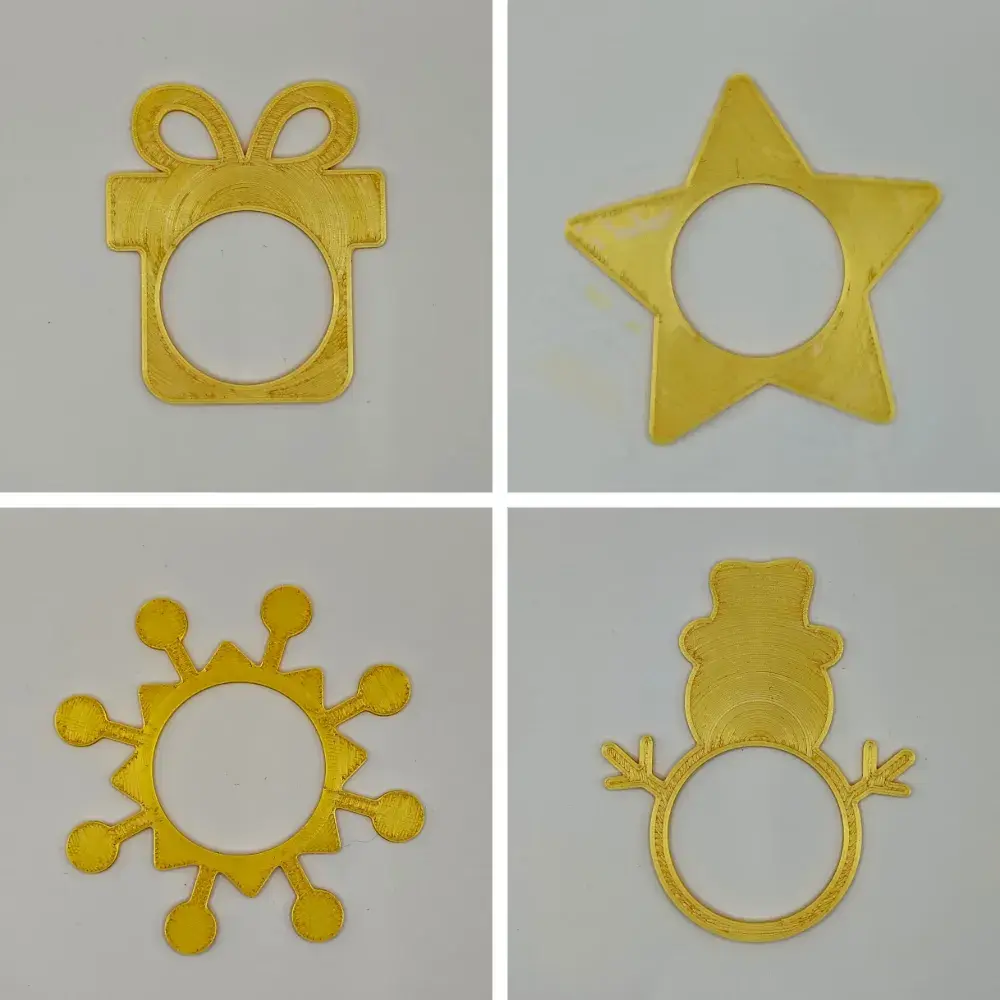 Napkin rings - 12 winter shapes