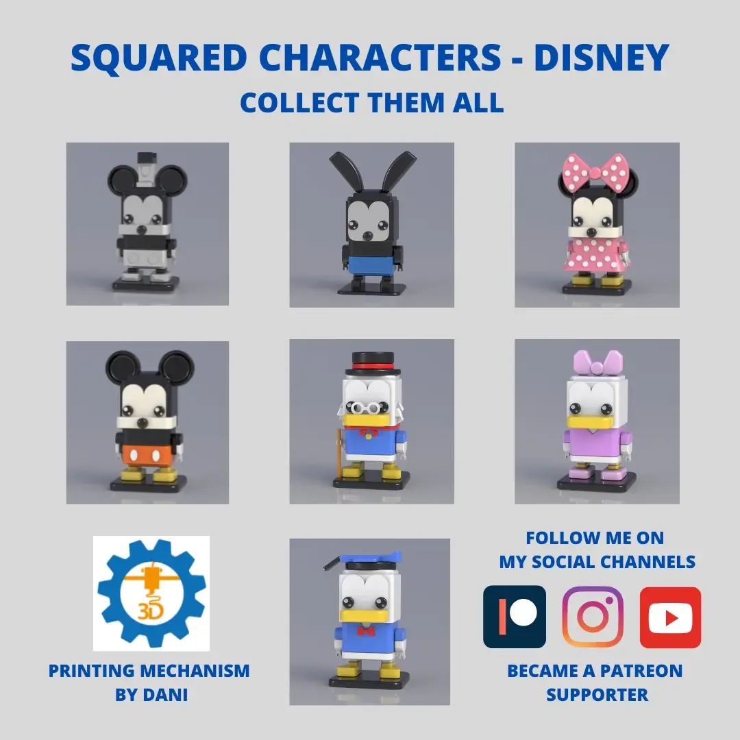 SQUARED MICKEY MOUSE - DISNEY CHARACTERS