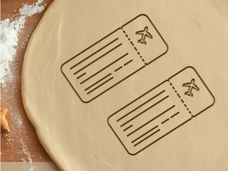 Flight Ticket Cookie Cutter, Biscuit Cutter
