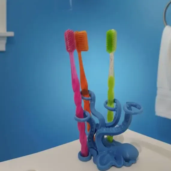 Octopus tooth brush holder