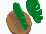 Base porta copos - folhas verdes-0