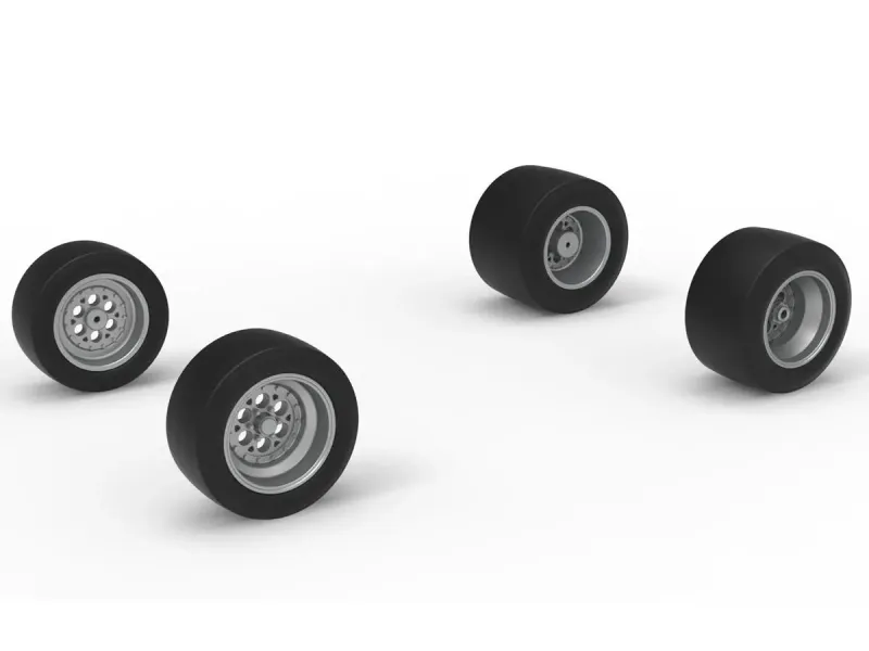 Wheel Set of Pavement Silver Crown Car Version 2 Scale 1:25