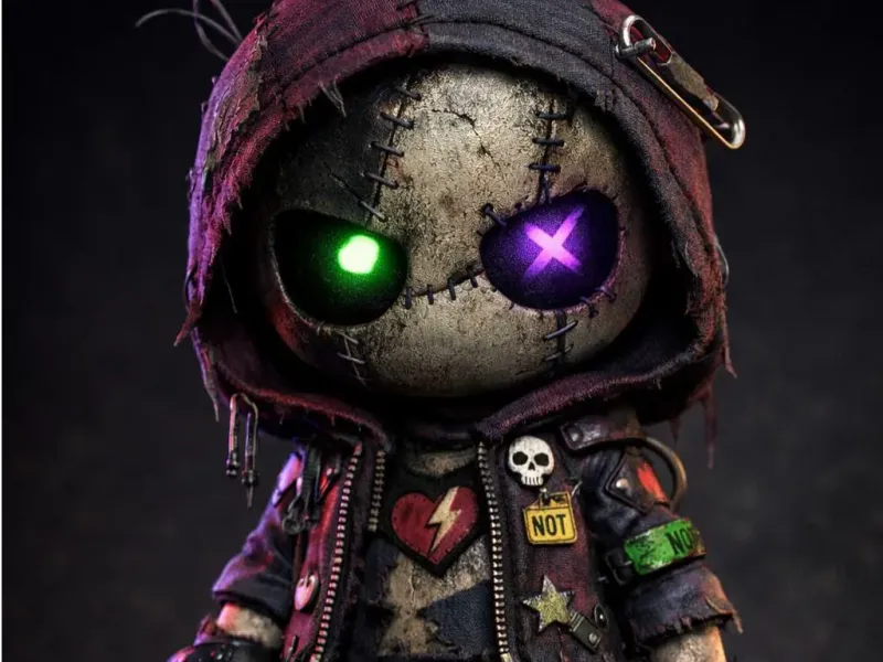 LØM — Stylized Worn Miniature Character for 3D Printing