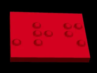 RED BRAILLE CODE 2 BUTTON 