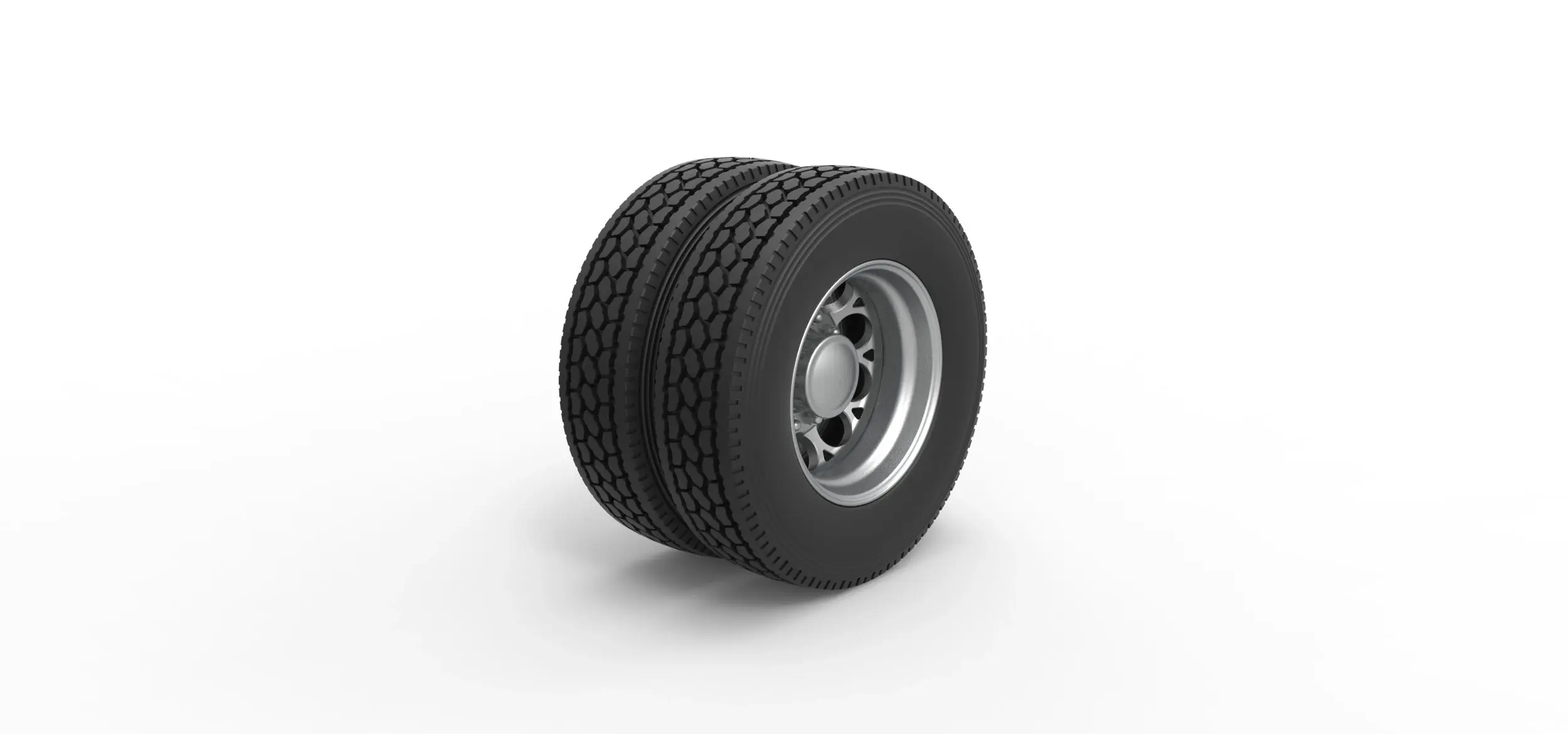 Rear custom wheel of semi truck V6 Scale 1:25