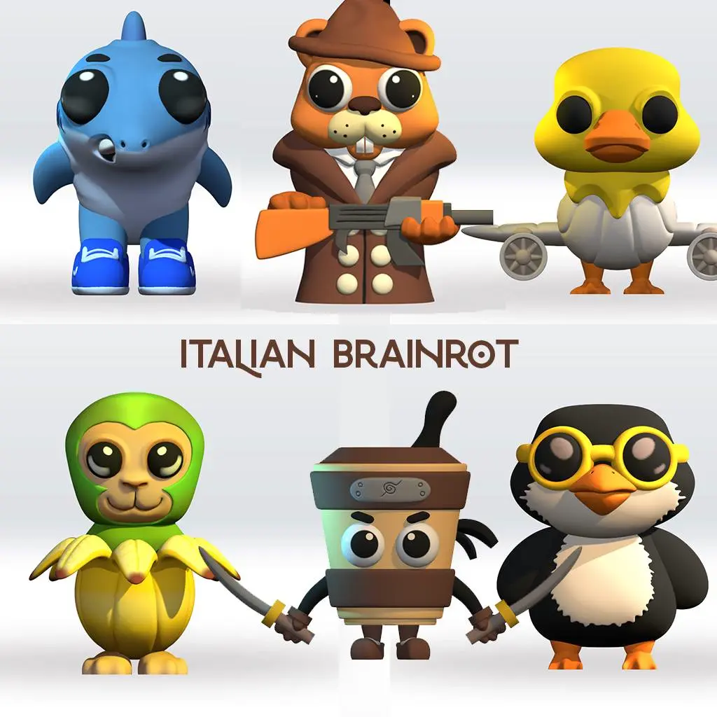 Italian Brainrot STL file 3D Models Pack Fanart characters