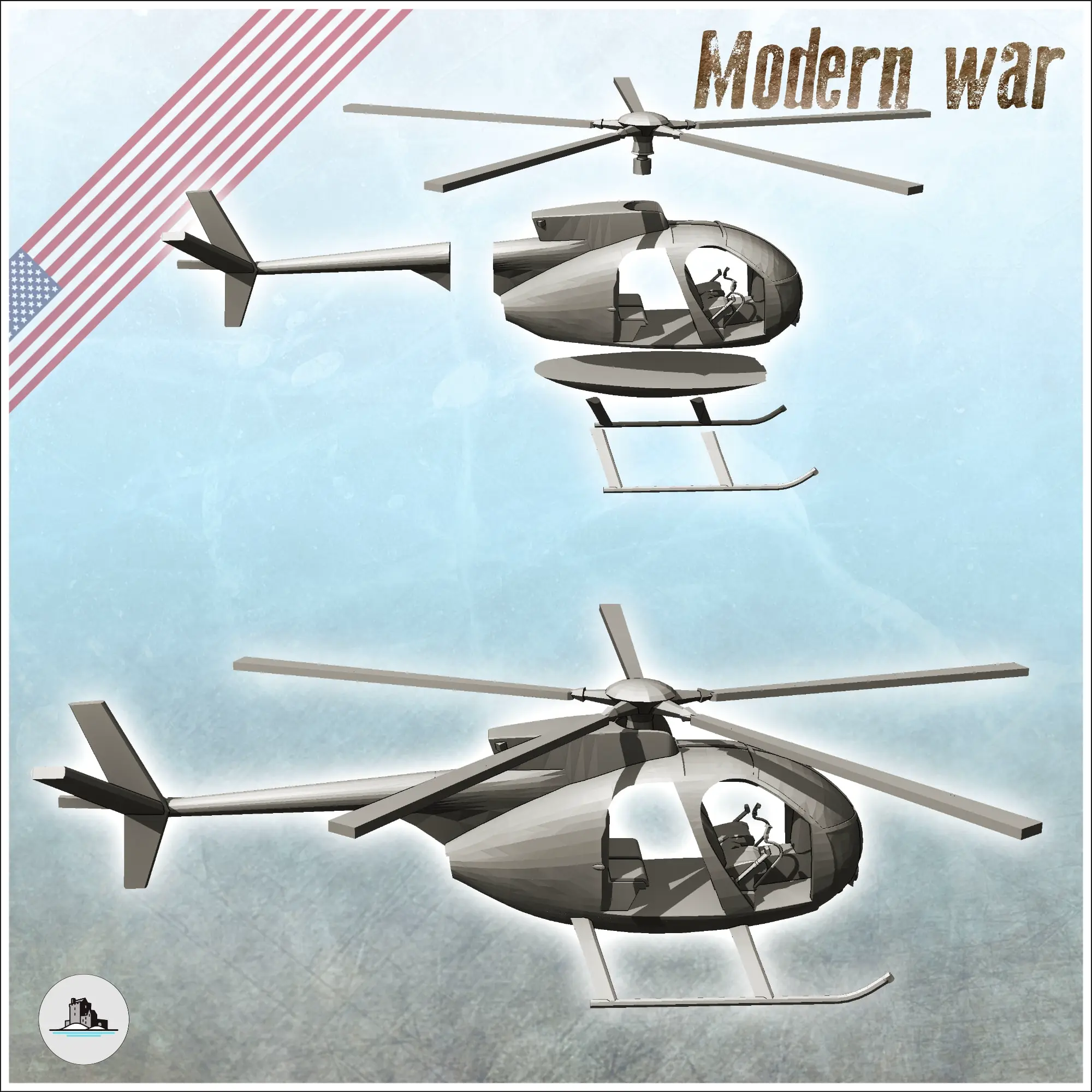 Hughes OH-6 Cayuse Loach Leichthubschrauber - miniatures warha