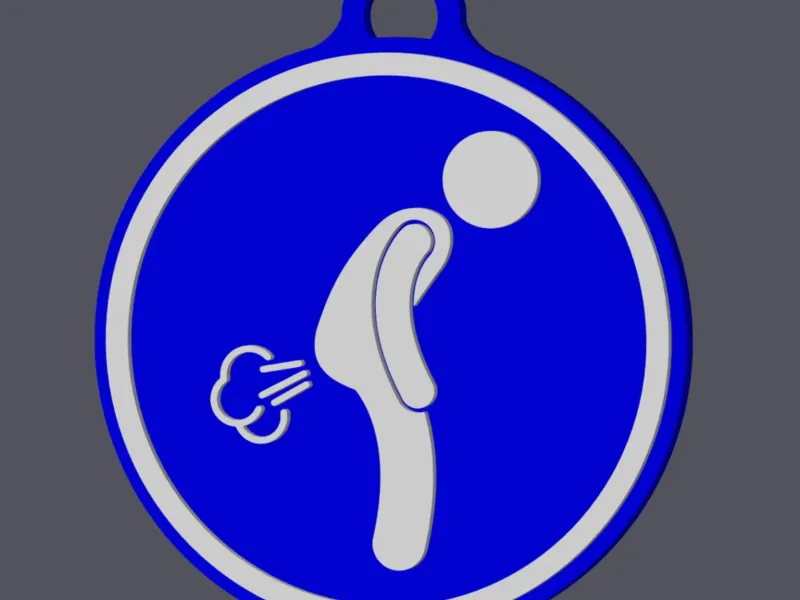 Farting Allowed Female Version - Traffic Sign - Keychain
