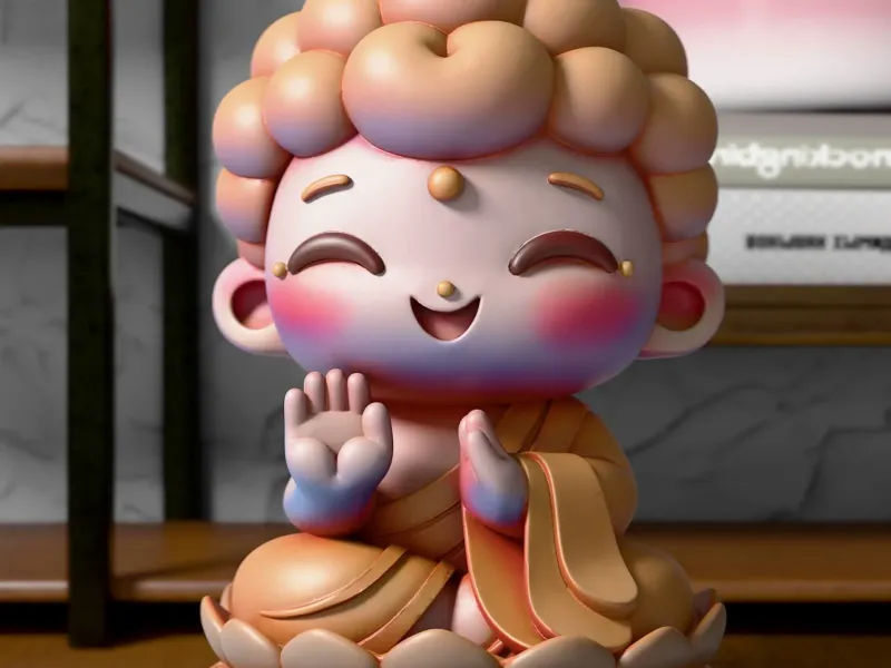 Decoración de arte fan de Buda Chibi