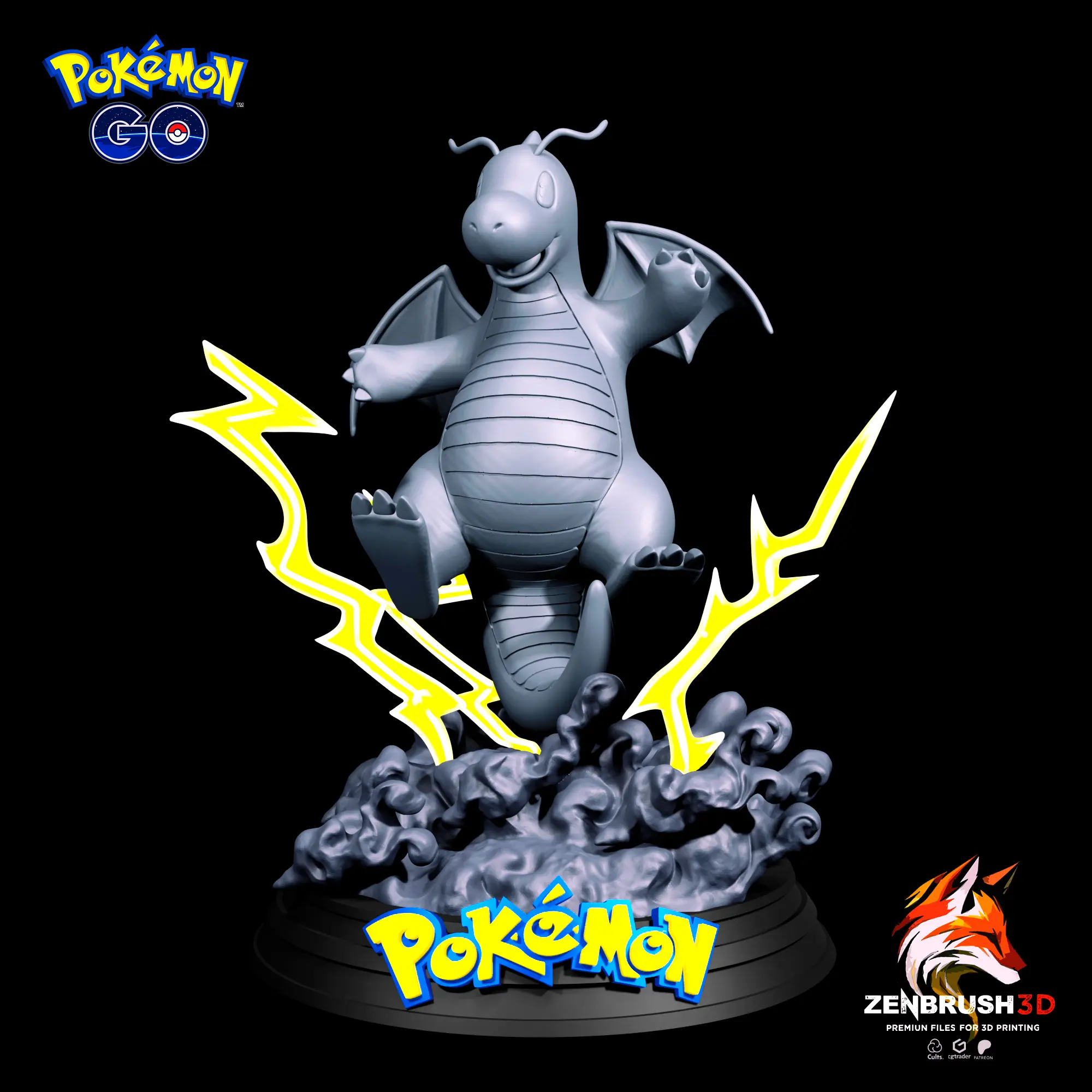 DRAGONITE - POKEMON IMPRESSÃO 3DPOKEMON RIULU LUCARIO