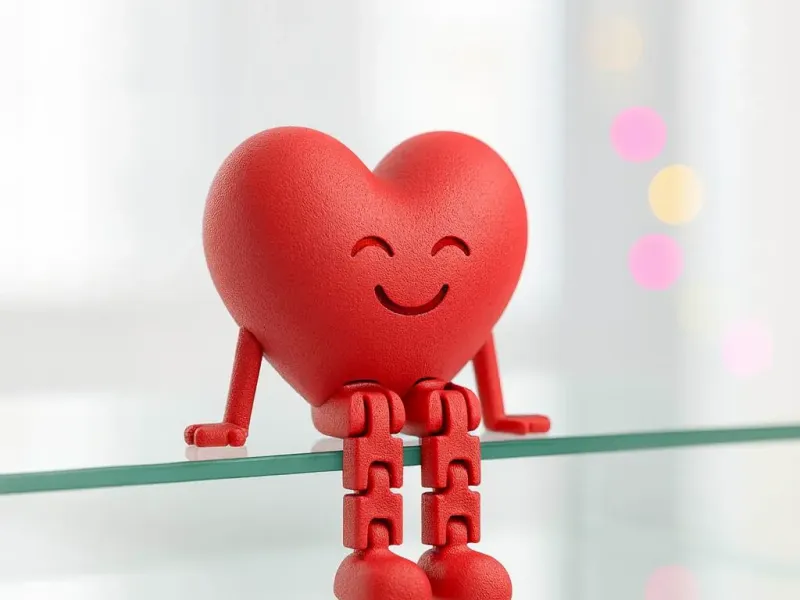 Vrolijk Hart Flexi Figuur | Gearticuleerd Cadeau voor Valentijnsdag