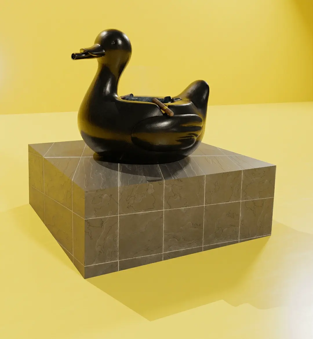 Luxury Duck-Shaped Ashtray | Unique 3D Printable Cigar & Cig
