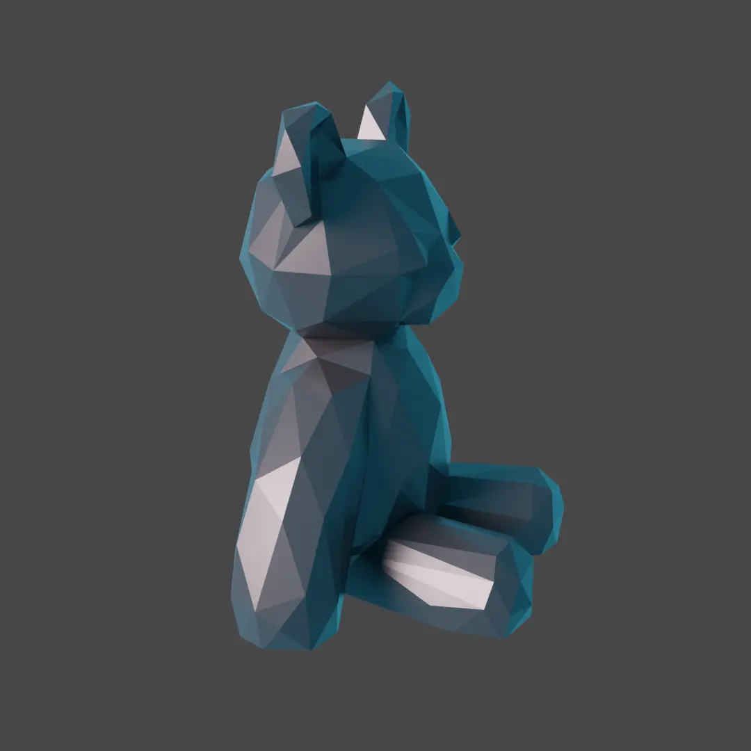 low poly teddy bear