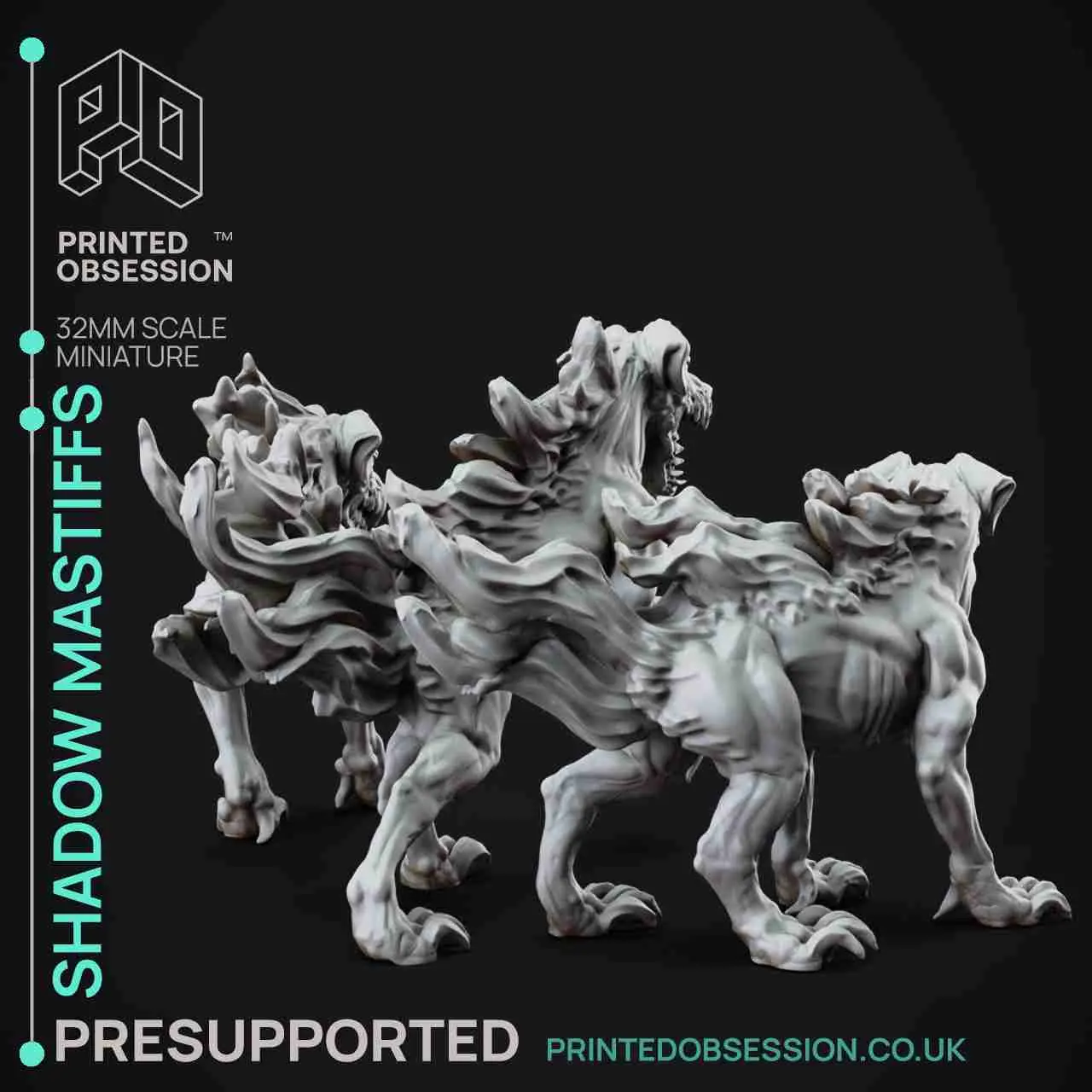 Shadow Mastiffs- Faywild Vs Shadowfell-Presupported- 32mm sc