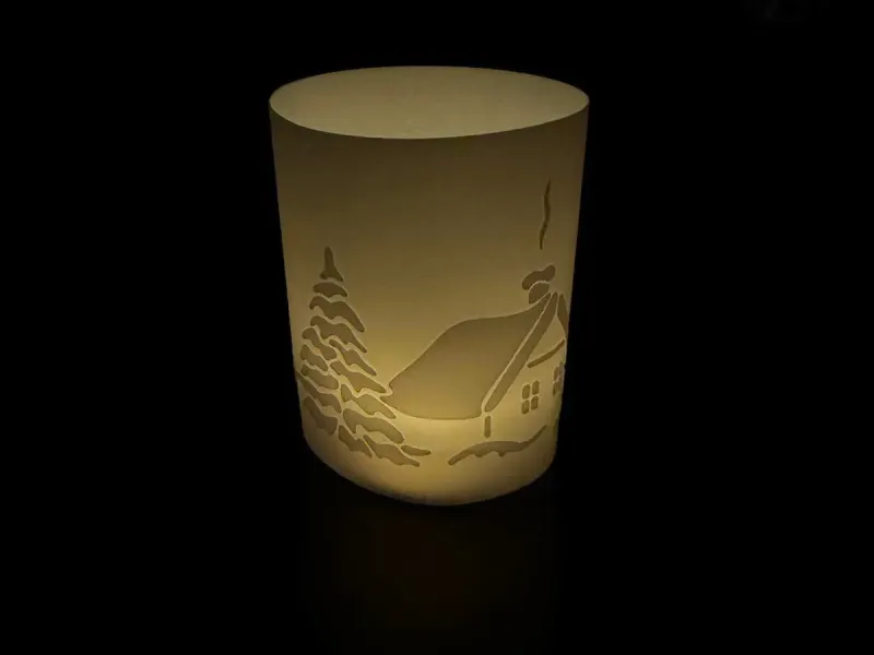 Lampada natalizia con case