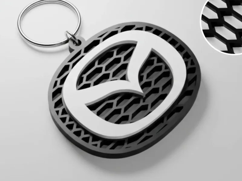 Llavero con logotipo de panal de Mazda