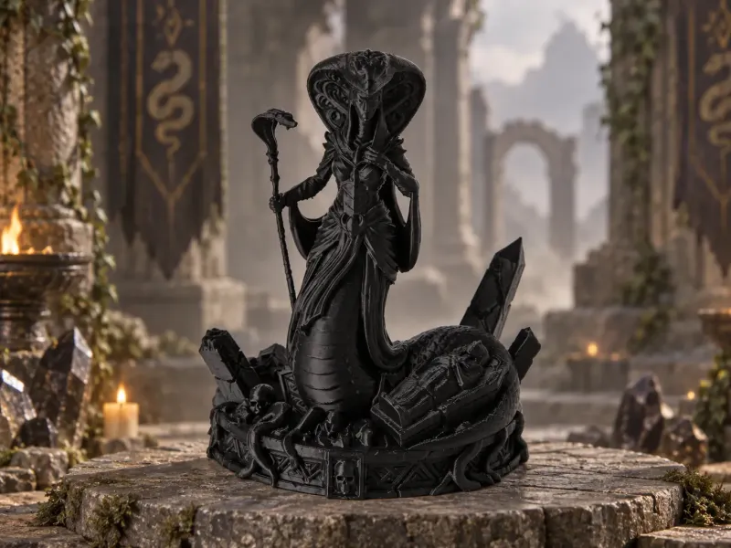 Reine Serpent - Statue de la déesse cobra de dark fantasy