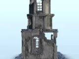 Ruined building with tower 20 - WW2 Terrain scenery diaroma-6