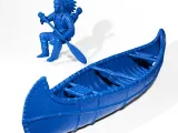 Native Indian in canoe-4