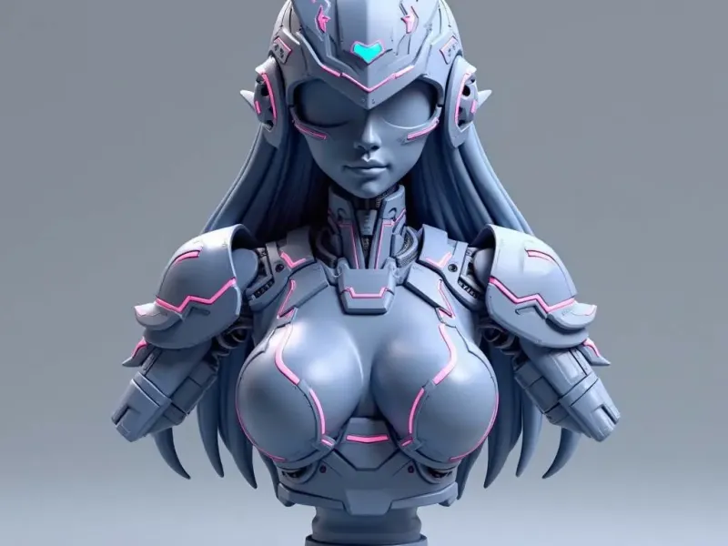 Neon Valkyries bust series ⚡👑 Soryn – Cyber Huntress