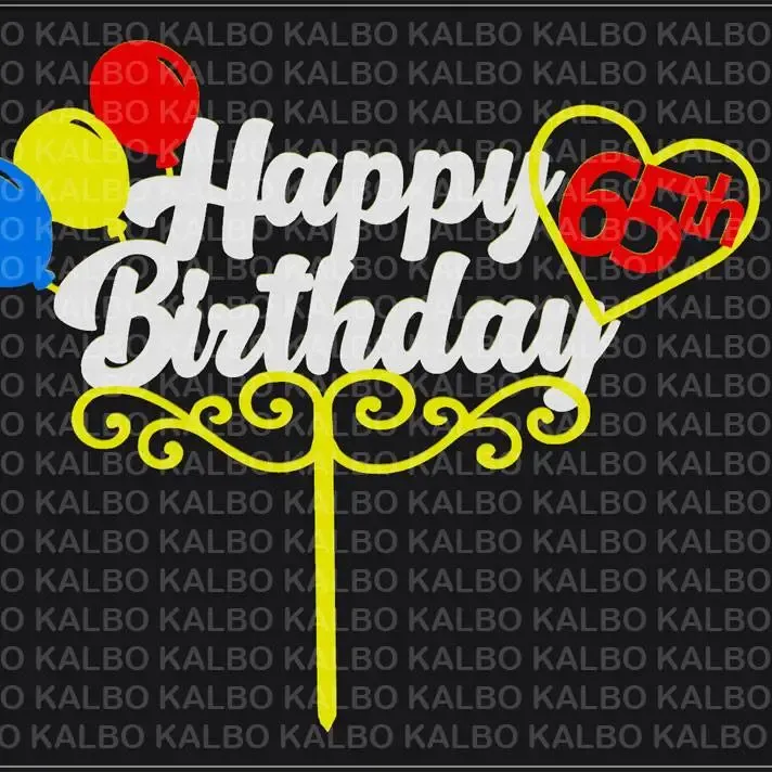 Happy 65th Birthday Cake Topper