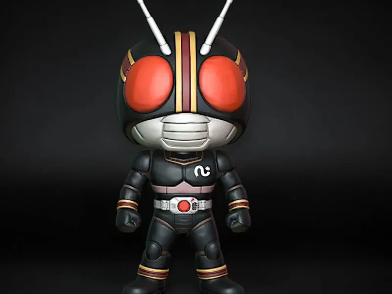 Zwarte Kamen Funko-stijl STL Held Japanse 3D-print Chibi