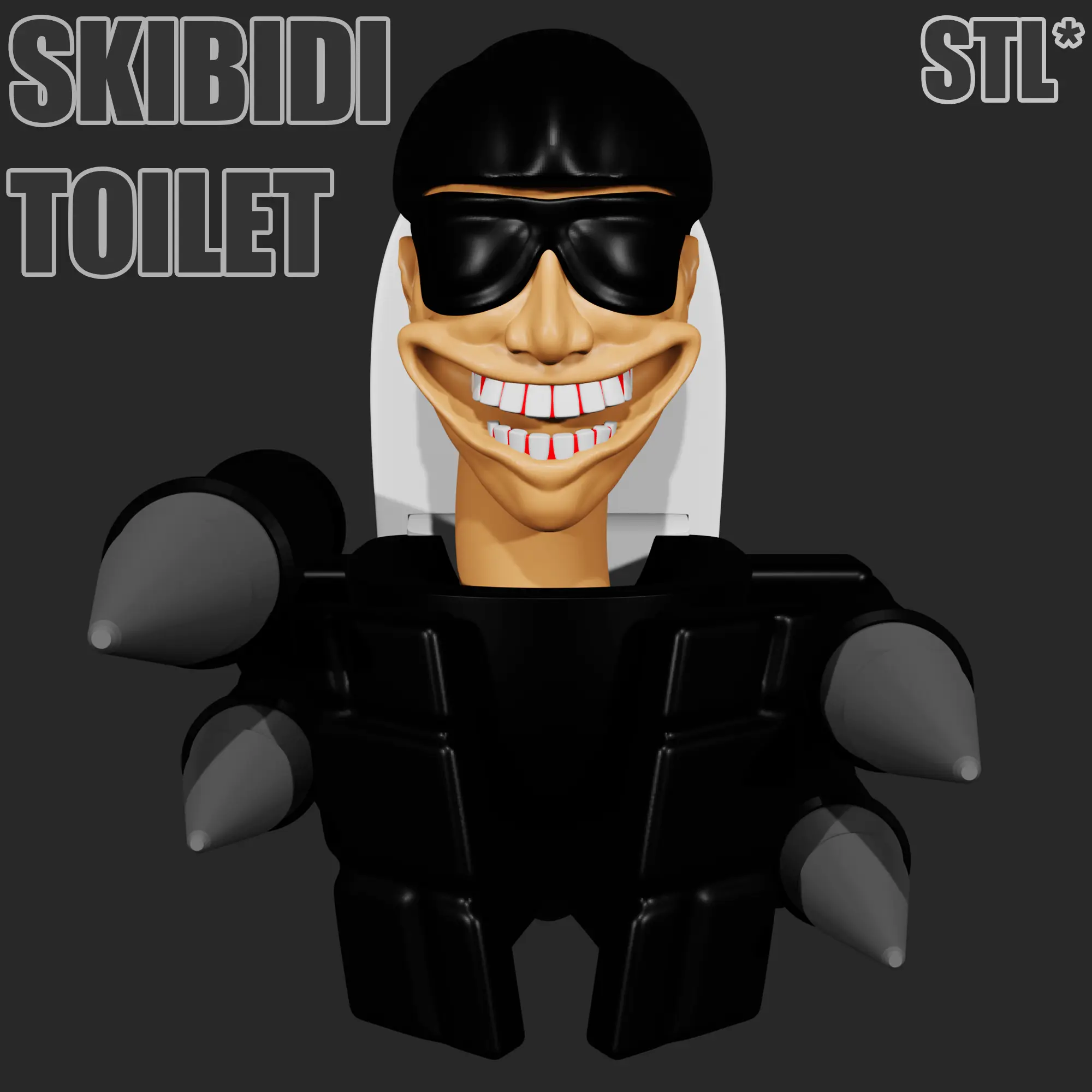 SKIBIDI TOILET - MISSILE SUNGLASSES TOILET | 3D FAN ART | 3D models  download | Creality Cloud