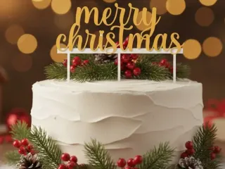 letrero de merry christmas para decorar pasteles