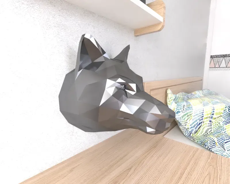 Wolf Head Lowpoly Low Poly