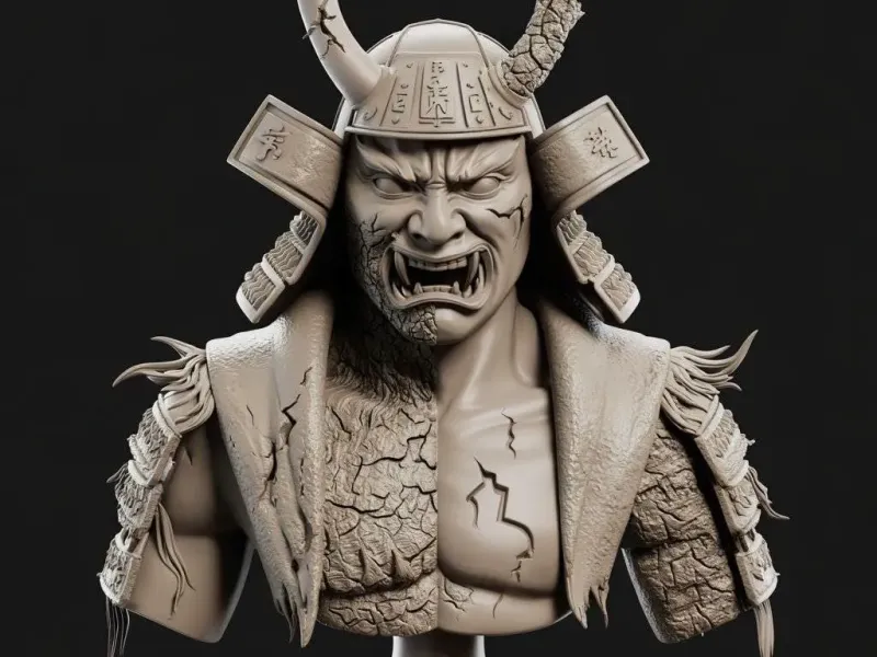 Bust of the Demon Samurai - STL File for 3D Printing