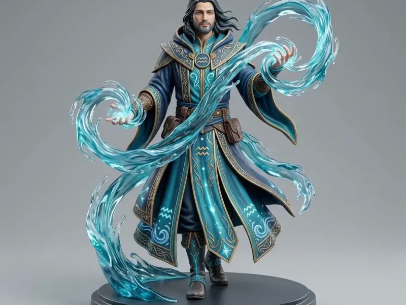 Zodiac Inspired 3D Collectibles Aquarius Male Character