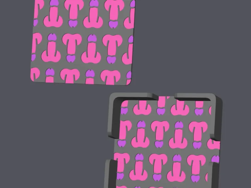 Penis Pattern v1 - Square Coasters with Holder