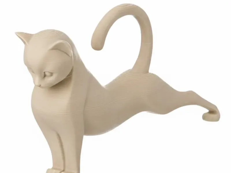 Minimalist Cat in Stretching Pose