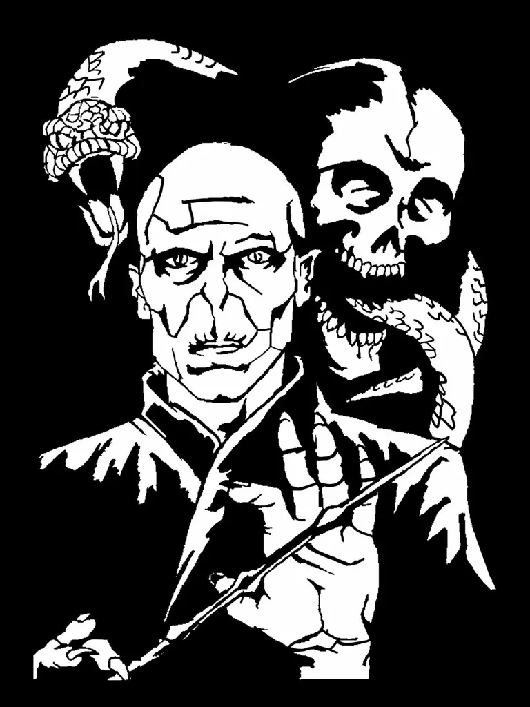 gratuito di Digital Art STL Download - Stencil Voldemort - SMT_M 🦊, image size:768x1024