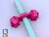Straw Topper Weight lifting-1