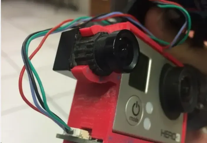3D printed Gopro Gimbal hardware and mounting plate 
