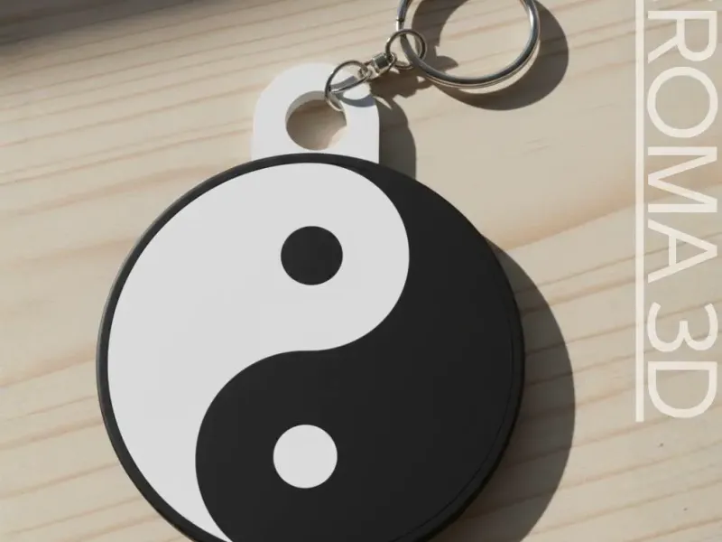 Yin Yang keychain - multicolor