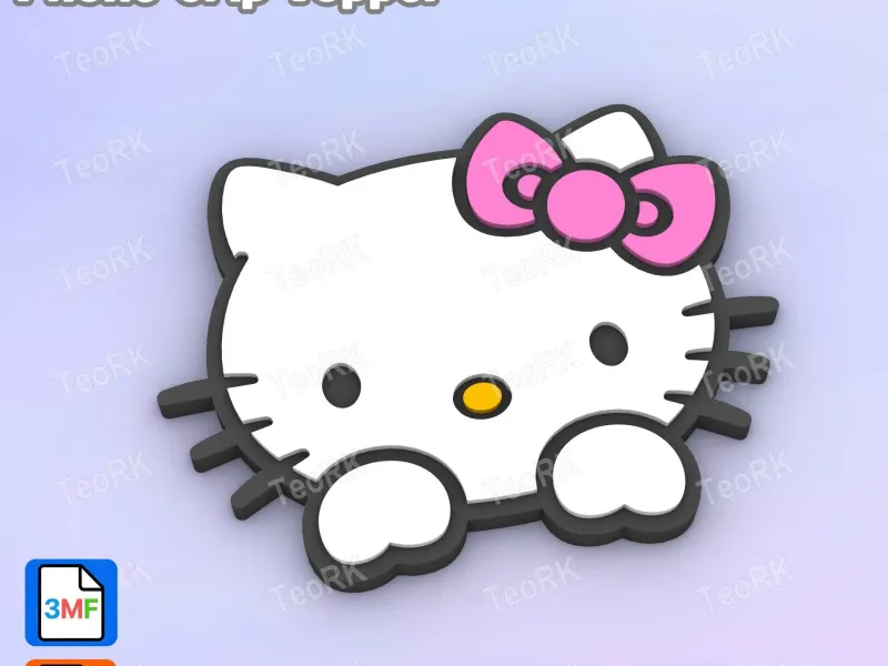 Badge Reel Topper Flat Back KITTEN - HELLO KITTY