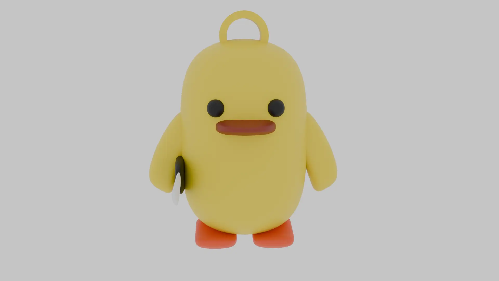 Duck with knife keychain